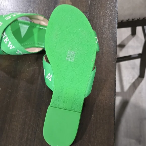Kate Spade Vibrant Green Slide Sandals - Picture 4 of 4
